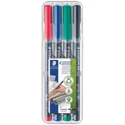 STAEDTLER Lumocolor Folienstifte-Set farbsortiert permanent - 4 Stück