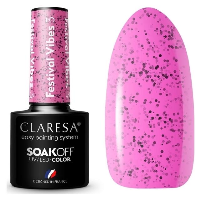 Claresa Festival Vibes UV-Nagellack 5ml - 3er-Pack (Rosa, UV-Gel Lack) (151237)