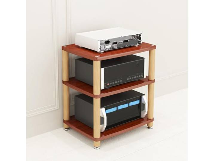 Audio Rack, 2-4 Ebenen Stereo-Schrank mit Separaten Stauraumfächern Offenes regaldesign, geteilte stauraumbereiche, audiokomponenten ordnung, stabile stütze, für audiobereiche
