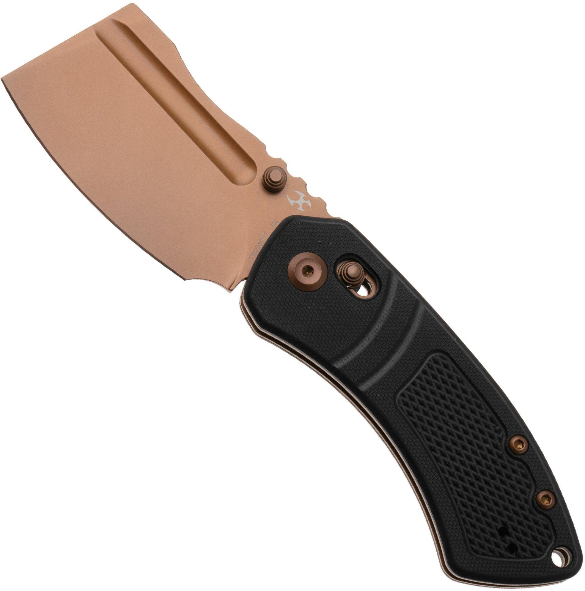 Kansept Korvid V TE2030V1, Rose Gold D2, Diamond Pattern Black G10 coltello da tasca, Justin Koch design