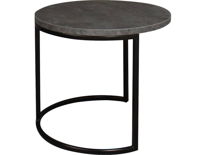 Couchtisch MÄUSBACHER Couchtisch rund , schwarz (schwarz, keramik optik grau), H:50,5cm, Tische, Couchtisch, Couchtisch rund Durchmesser 60cm, Metallgestell