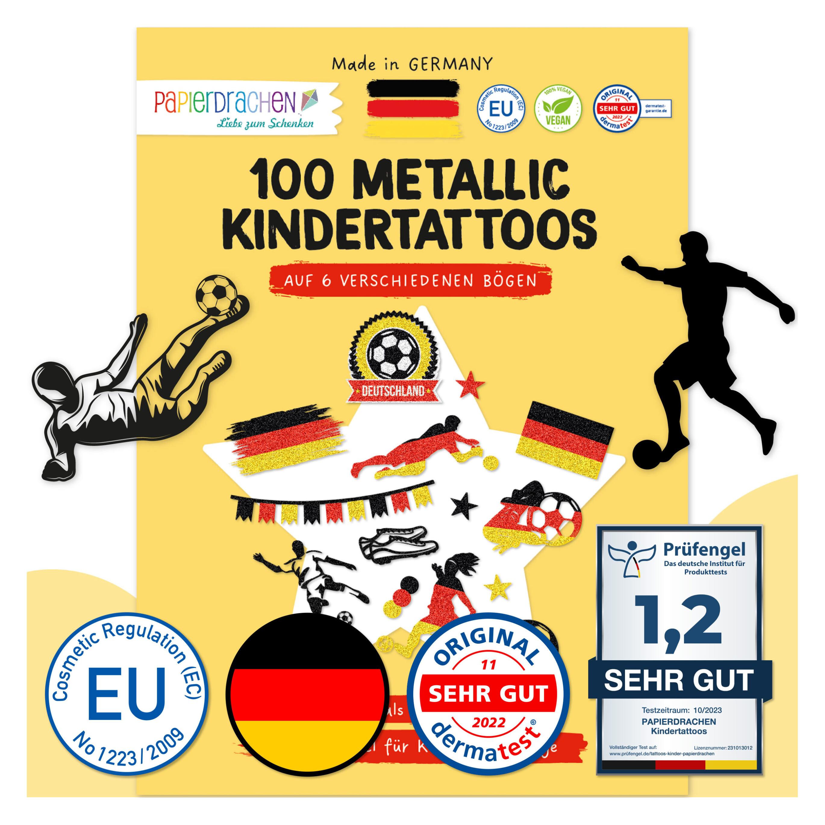 Papierdrachen Metallic Tattoos - Fussball Deutschland (71721729)