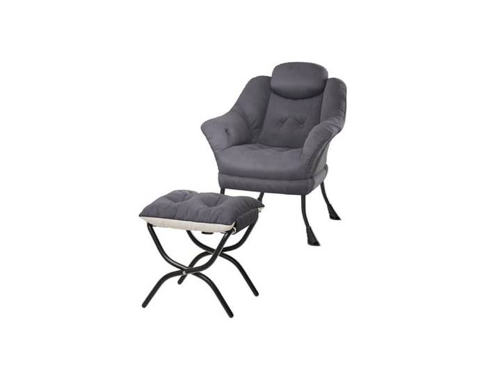Fauteuil avec repose-pieds fauteuil lounge moderne rembourré avec accoudoirs et poche latérale Gris