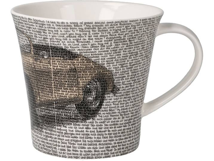 Tasse GOEBEL Coffee-/Tea Mug Saxa- Porsche 356 Orange , weiß (bunt), B:10,5cm H:9,5cm, Porzellan, Trinkgefäße, Tasse