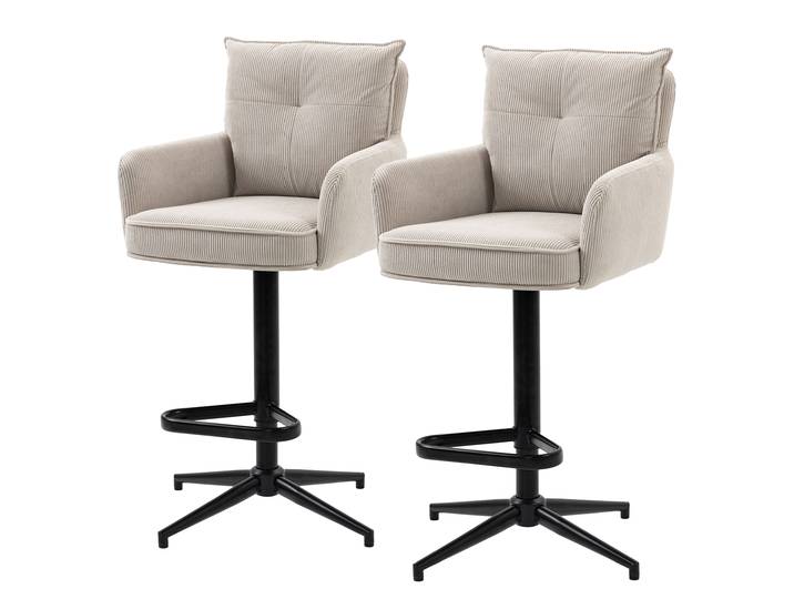 Drehbarer Barstuhl DIDRIP 2er-Set 54 x 100 x 58cm Beige Sternförmig