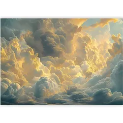 Artgeist, Tapete, Fototapete - Last Breath of the Day: Clouds Illuminated by Evening Glow (150 x 105 cm)