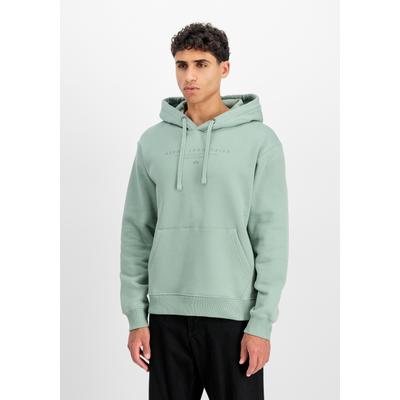 Hoodie ALPHA INDUSTRIES "DTM Contractor Hoodie", Herren, Gr. S, grün (frost grün), Obermaterial: 80% Baumwolle, 20% Polyester, regular fit, Sweatshirts Hoodie