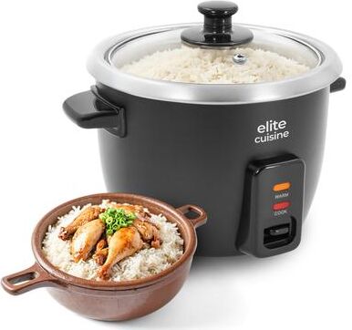 Elite Cuisine ERC506 6-cup Rice Cooker with 304 Stainless-Steel Inner Pot