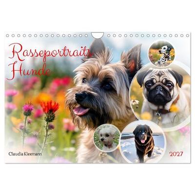 Rasseportraits - Hunde (Wandkalender 2027 DIN A4 quer), CALVENDO Monatskalender