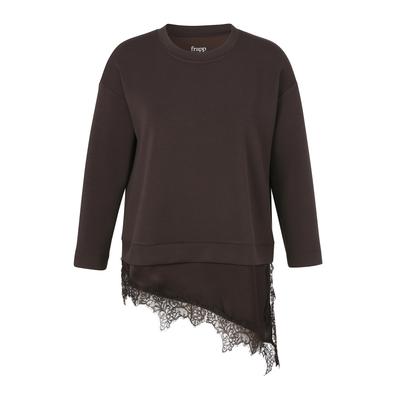 Sweatshirt FRAPP "FRAPP Sweatshirt", Damen, Gr. 52, braun (chocolate), Casual, regular fit, Rundhals, Sweatshirts Sweatshirt, Große Größen
