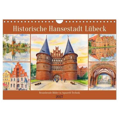 Historische Hansestadt Lübeck (Wandkalender 2027 DIN A4 quer), CALVENDO Monatskalender