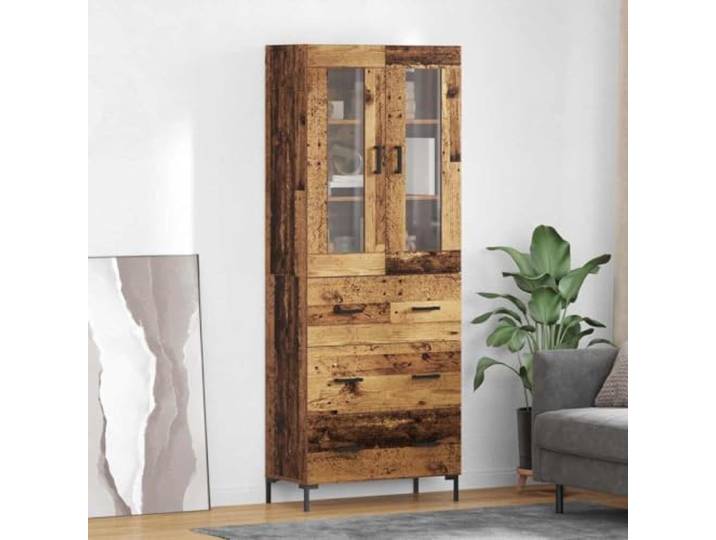 RJPLMFV Wandschrank, 2 Stück, Holz Türen aus Glas, matte Oberfläche, Aufbewahrung im Wohnzimmer, einfache Montage