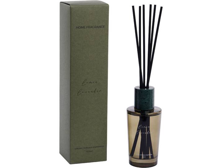 Raumduft Nathalie Lemon Lavender 125ml grün - Material: Glas, Marmor, Rattan - Raumduft