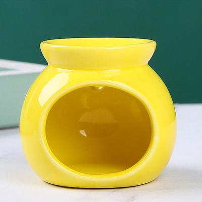 Discount Dollar Deals Porcelain Aroma Burner, Essential Oil Furnace, Mini Candle Holder, Solid Color Ceramic Crafts, Aromatherapy Diffuser yellow