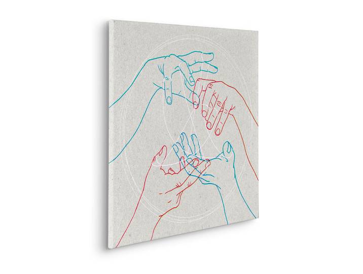 Leinwandbild KOMAR Glory Hands - Grösse 60 x 60 cm , bunt (farbe bild(er): bunt), B:60cm, Holz, Papier, Bilder, Leinwandbild, Keilrahmenbild mi Echtholzrahmen