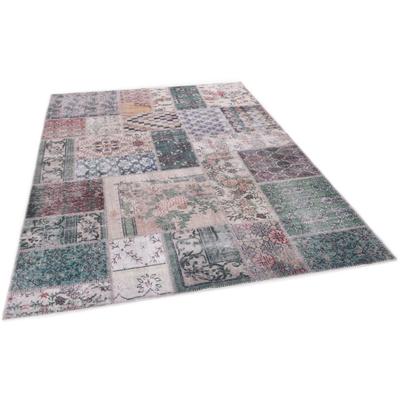 Teppich GINO FALCONE "Adara GF 094", bunt, B:70cm H:3mm L:140cm, Polyester, Teppiche, Teppich, Flachgewebe, Patchwork-Vintage Design, waschbar