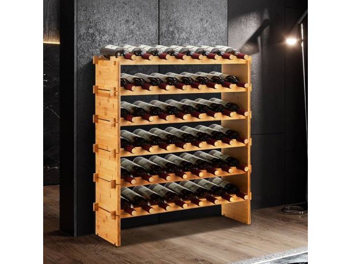 Meuble range bouteilles - casier a bouteilles - 6 Niveaux pour 48 Bouteilles 76x26x88cm