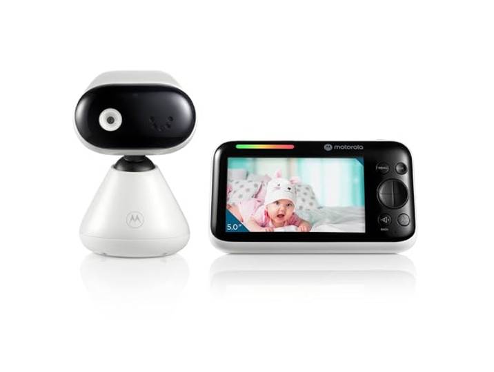 Motorola Nursery PIP1500 - Babyphone mit Kamera - 5 Elterneinheit - 2 Wege Kommunikation - Zimmertemperatur - Infrarot Nachtsicht - 300 m Reichweite, Weiß/Schwarz