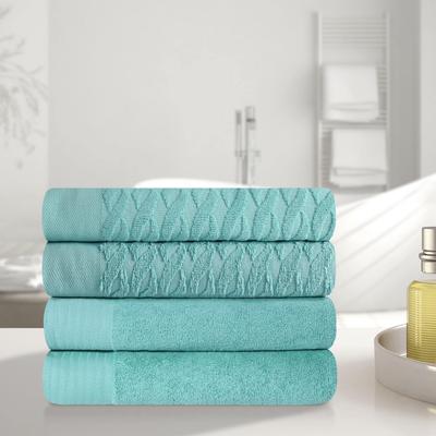 Turkish Cotton Herringbone and Solid Bath Towel Set by Superior