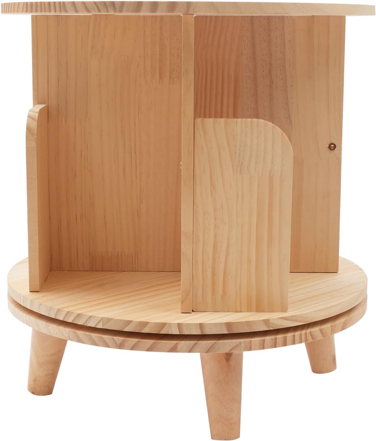 Draaibare houten boekenkast met 4 vakken voor kinderen en volwassenen