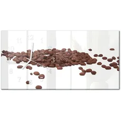 WANDUHR aus Glas 60x30 cm - Kaffeebohnen