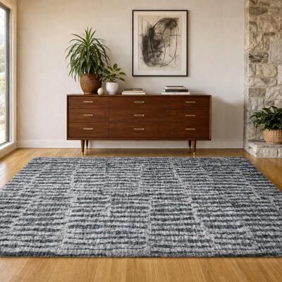 Addison Rugs Premium Washable Super Soft Stripe Rudd Dream Shag Rug