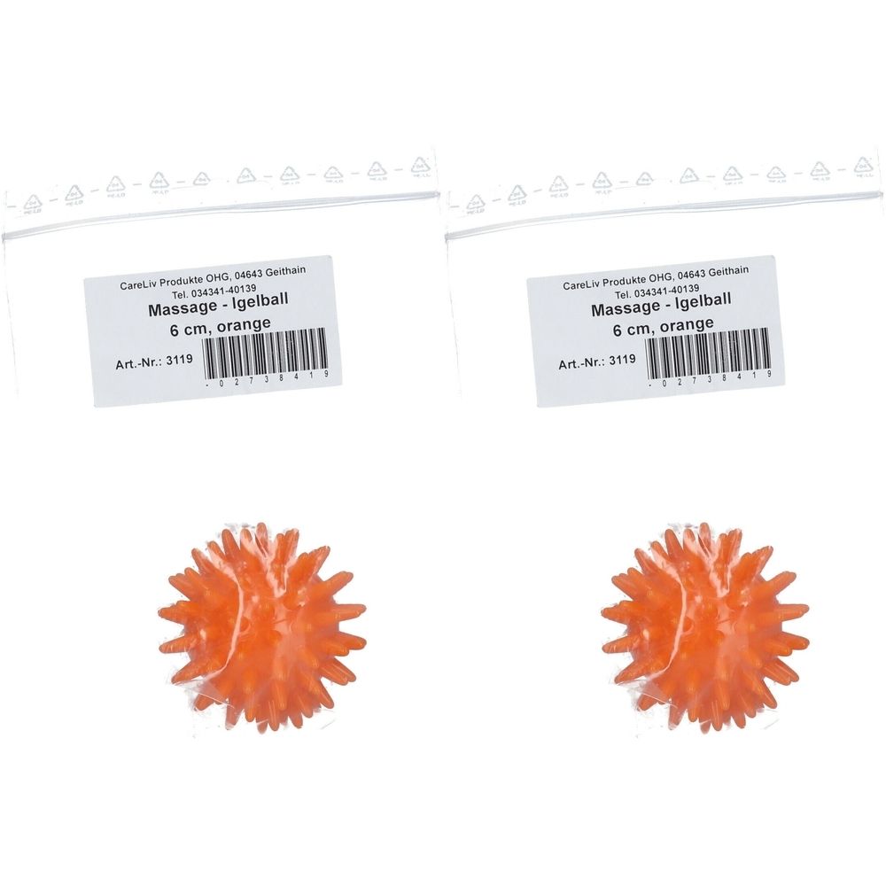 Massageigelball 6CM Orange x2 2x1 St Ball new