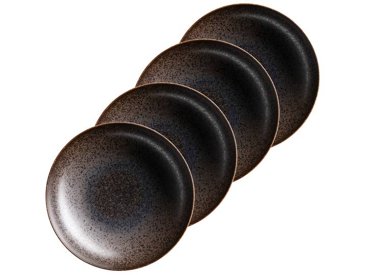 MÄSER Pastateller-Set 4-tlg. Powerful braun/schwarz Porzellan D 24 cm 4 Stk - Pastateller-Set 4-tlg.