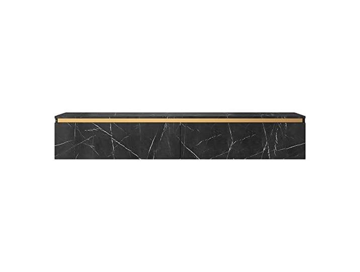 Selsey SENEY TV Lowboard schwarzer Marmor + goldener Einsatz 175 cm