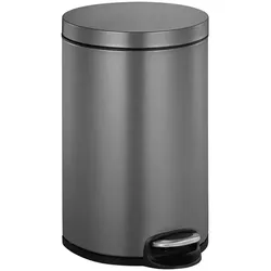Treteimer EKO Serene Tretmülleimer platin 12 L mit gedämpftem Deckel und Inneneimer, stilvoller Mülleimer