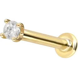 14 Karat Gold Labret mit Push Fit MOISSANIT