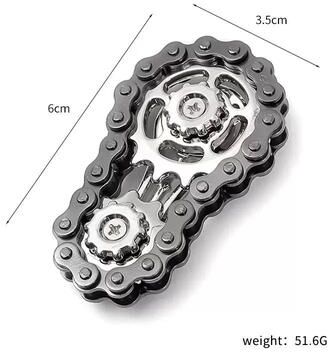 Uplift Picks Premium Metal Gear Fidget Spinner Stress Relief Desk Toy For Adults And Teens black Chain 1 Pc