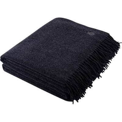 Wohndecke ZOEPPRITZ1828 "Since 1828 Lambswool", grau (charcoal), B:140cm L:190cm, Wolle, Wohndecken, Wohndecke, klassisch unifarbenes Plaid aus Schurwolle