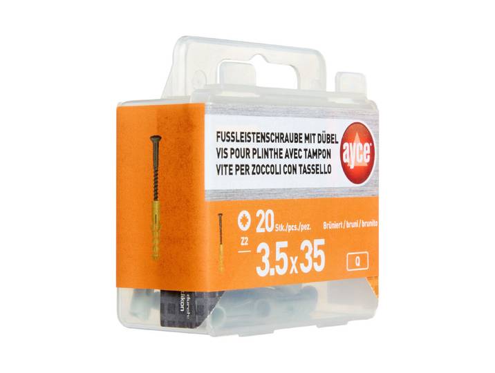 Ayce Fussleisten-Schraube mit Dübel 3.5 mm 35 mm