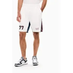 EA7 für Herren. 7M001418_AF13537 Shorts Grafik weiß (S), Lässig, Sportlich, Multisport, Polyester