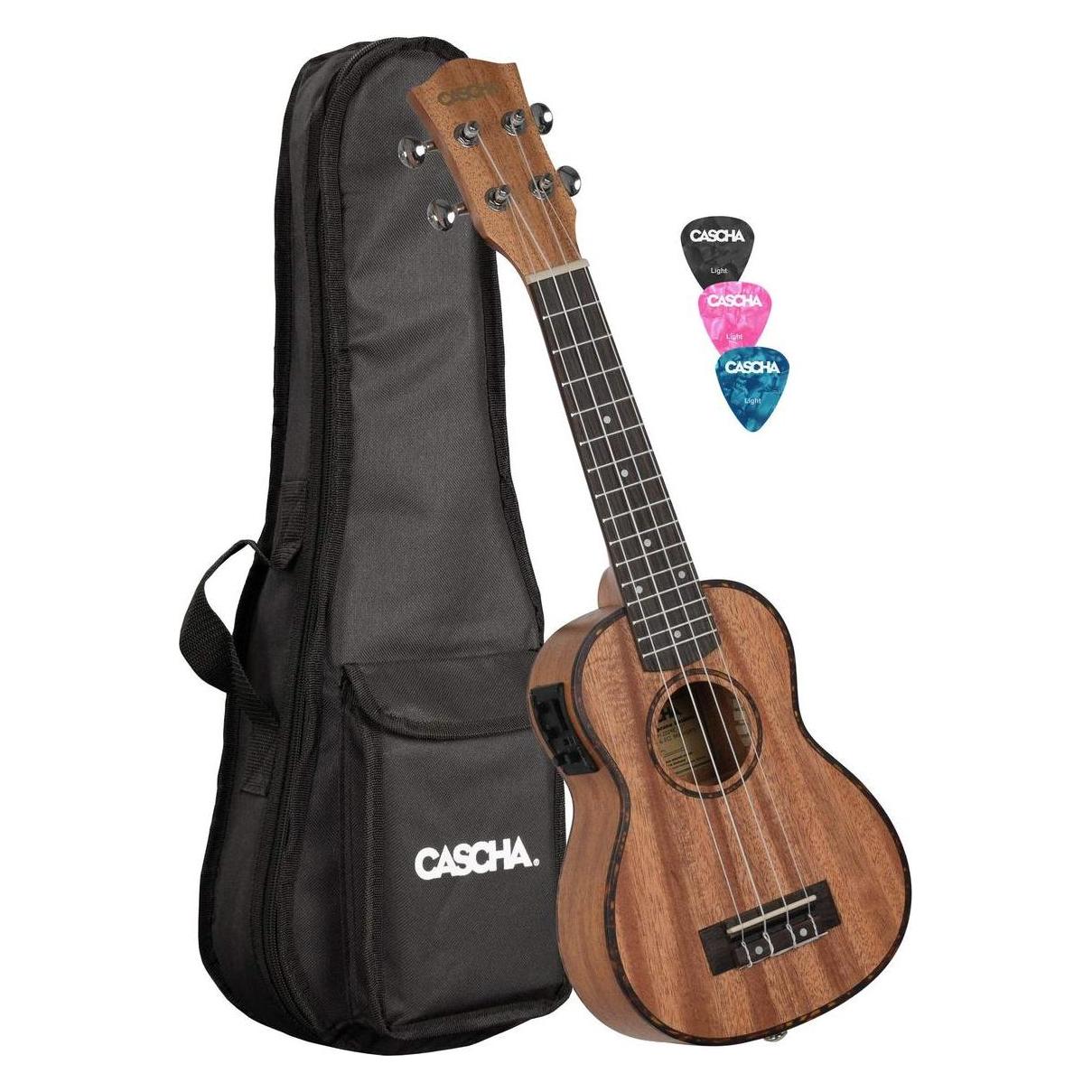 Cascha HH 2026L linkshandige premium sopraan ukelele met tas en plectra (Sopran, Soprano) (52296172)