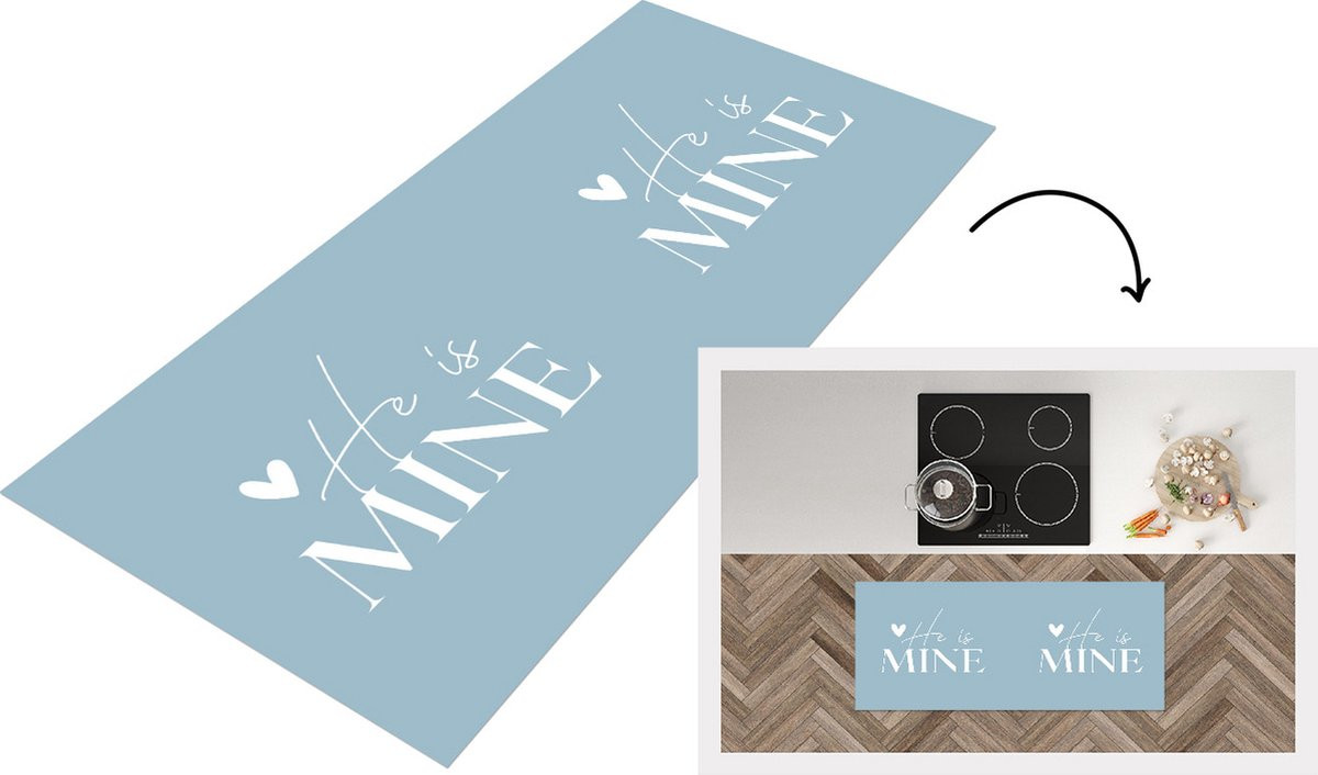 KitchenYeah Keukenloper Vinyl He is mine Quotes B/D: 120 x 50 cm
