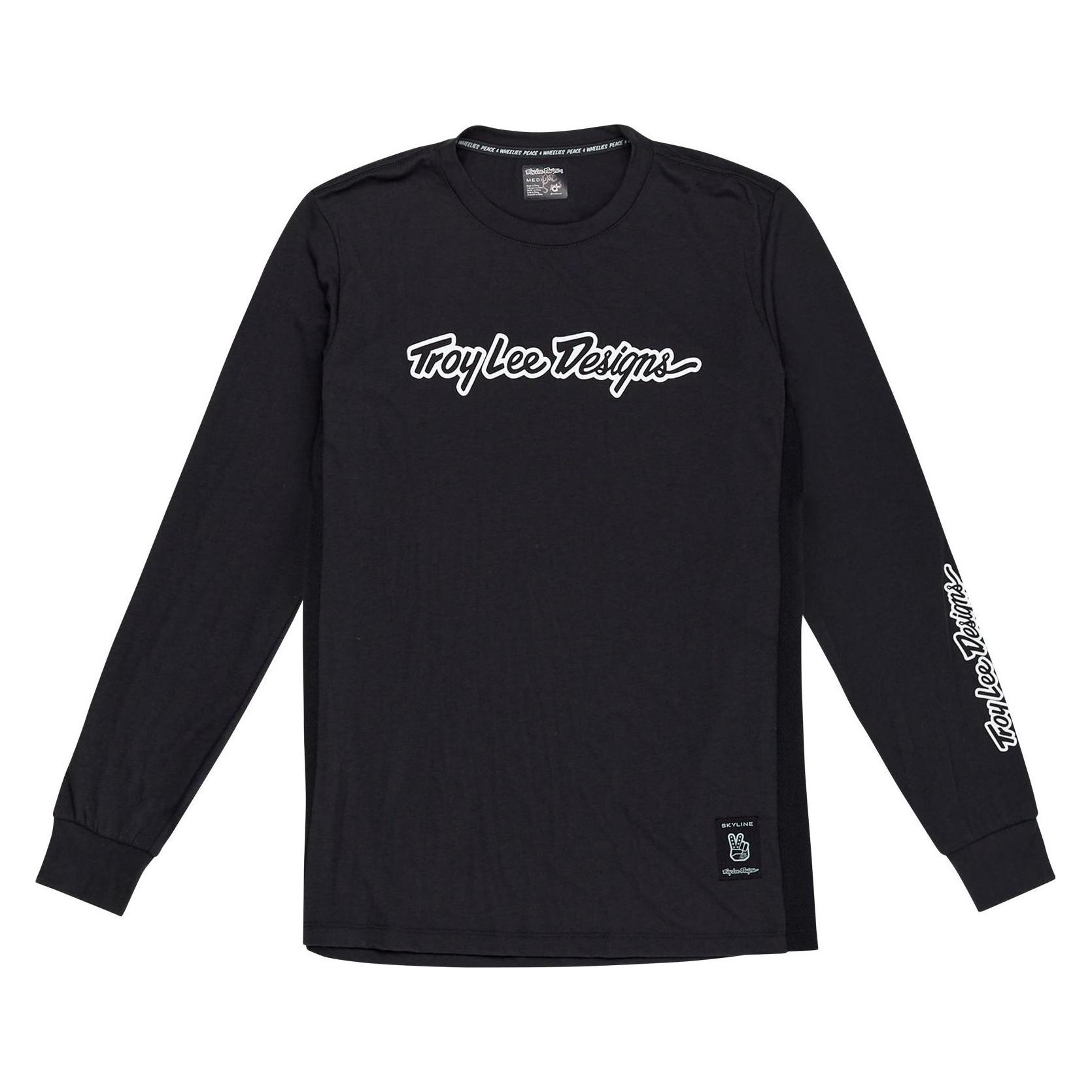 Troy Lee Designs Skyline LS Ride Tee, Signature, black, M (M) (383072013)