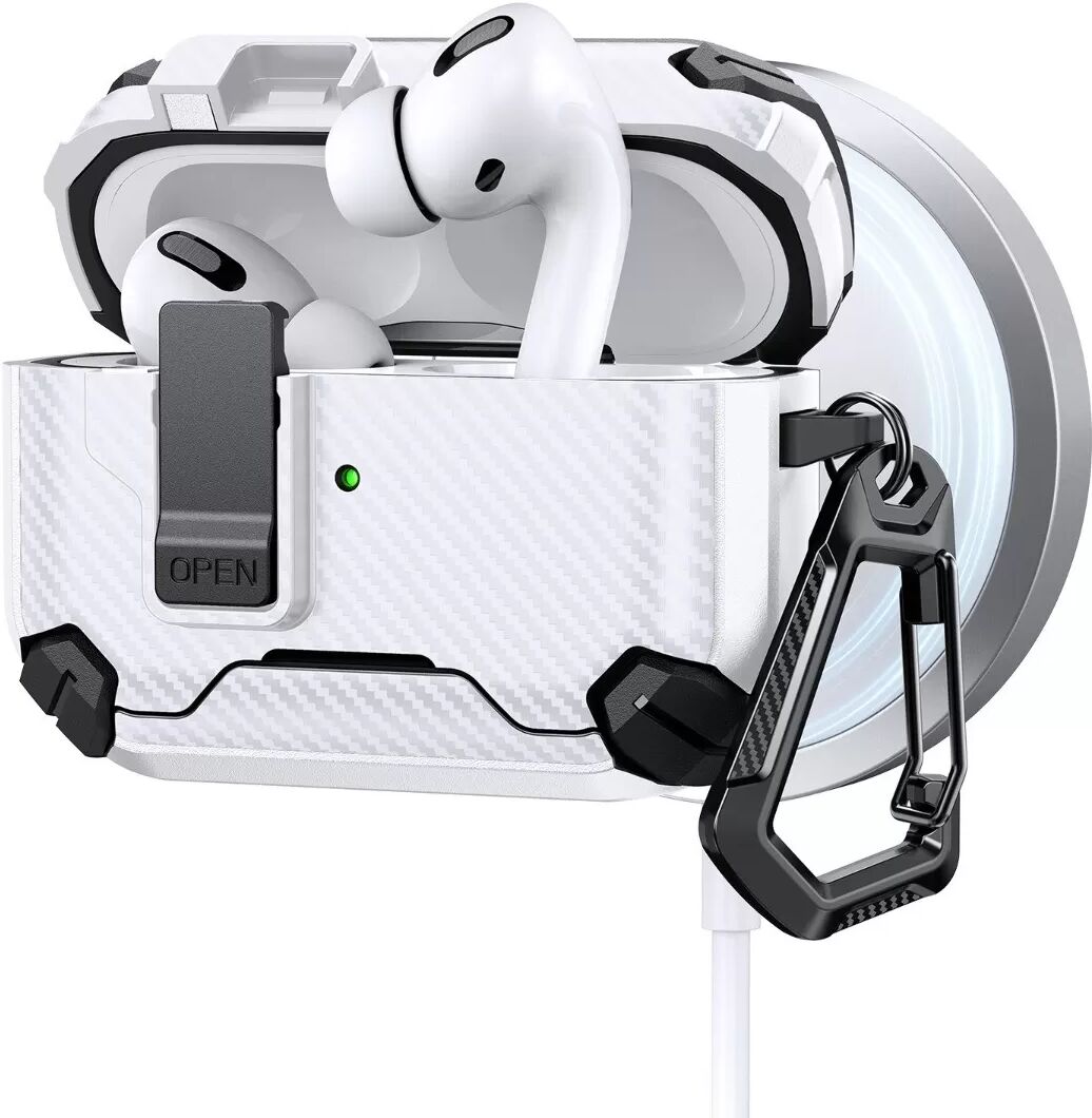 INF Coque rabat de protection compatible avec AirPods Pro et AirPods Pro 2 - PC+TPU, pied support, attache magnétique, charge