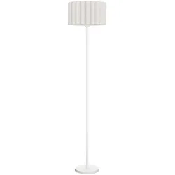 HOMCOM Stehlampe, Stehleuchte mit E27 Fassung, mit Wellenschirm für Wohnzimmer, Weiß
