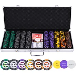 Longfield Pokerset im silbernen Koffer, High Stake 500 Chips (14 Gramm) (2 - 8 Spieler)