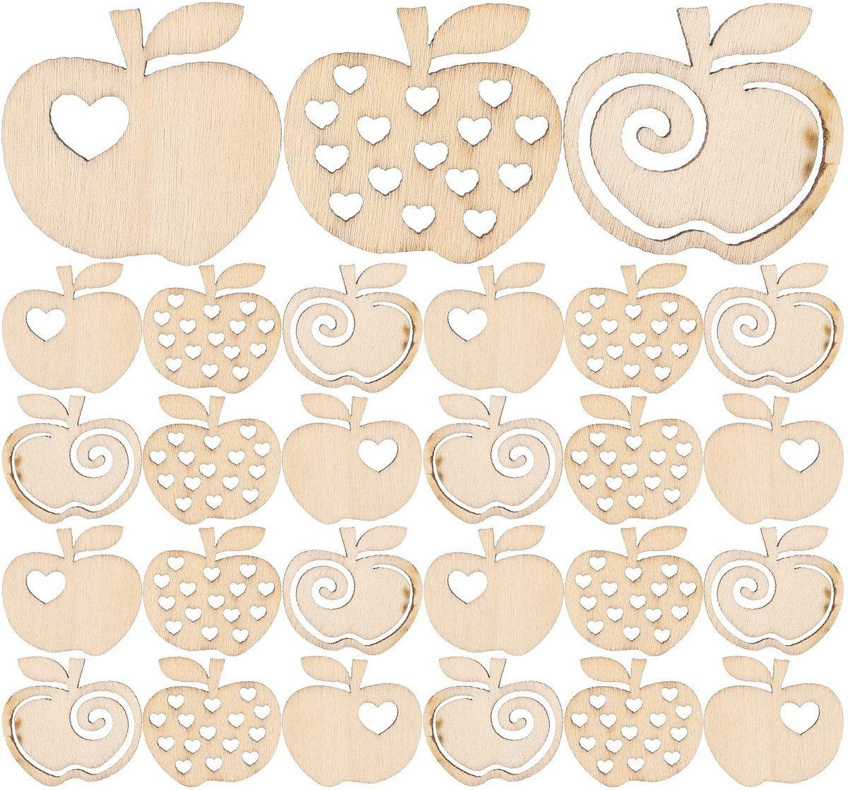 ONF3 Houten Schijfjes Appelvorm Kerstdecoratie 100 Stuks voor DIY Knutselen