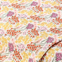 Musselin/Doppel-Gaze "Blumen", bunt