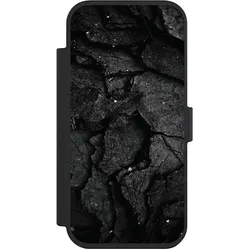 Nivocase Klapphülle für Apple iPhone Air Handyhülle aus Kunst Leder NIVOflip schwarz Beton Stein schwarz (Apple iPhone Air), Smartphone Hülle, Schwarz
