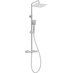 Neuesbad Duschsystem mit Thermostat Brausearmatur, edelstahl gebürstet NB1DENAC_F4HT1