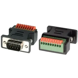 Exsys DB9 Terminal Block Adapter, Schnittstellen Adapter, Schwarz