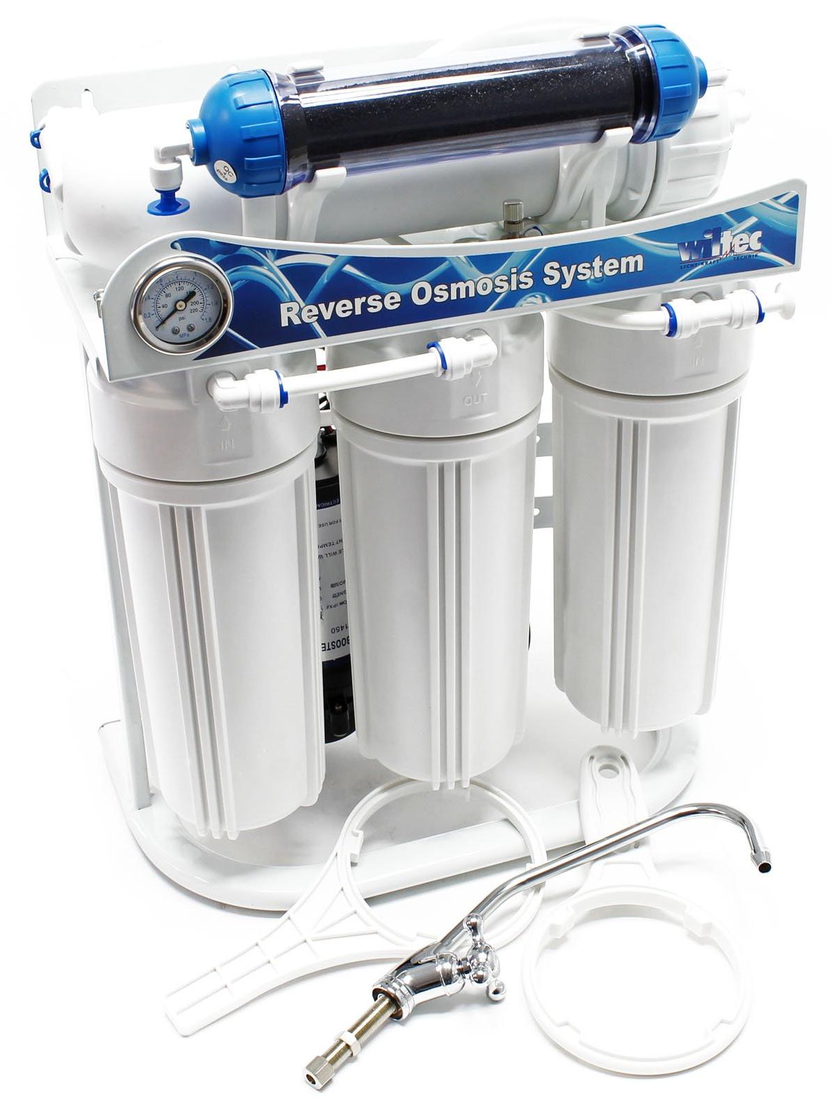 Umkehrosmoseanlage 1500 l/Tag, 5-stufig, 400 GPD, Boosterpumpe