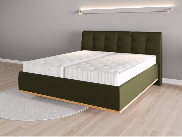 Lattenrost-Bett 180x200 Nr. 1 - Grün (Waldgrün) - Feiner Mikrofaserstoff