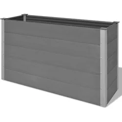 Helloshop26 - Hochbeet für Pflanzen und Blumen Garten WPC 150 x 50 x 91 cm grau 02_0001241