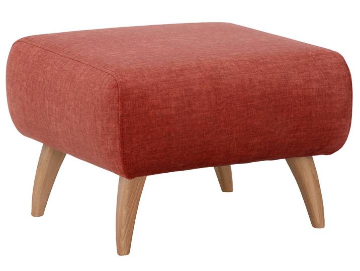 Hocker HOME AFFAIRE Baggio , orange (koralle), B:63cm H:45cm T:63cm, Hocker, Hocker, mit Holzfüssen